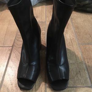 Open toe booties